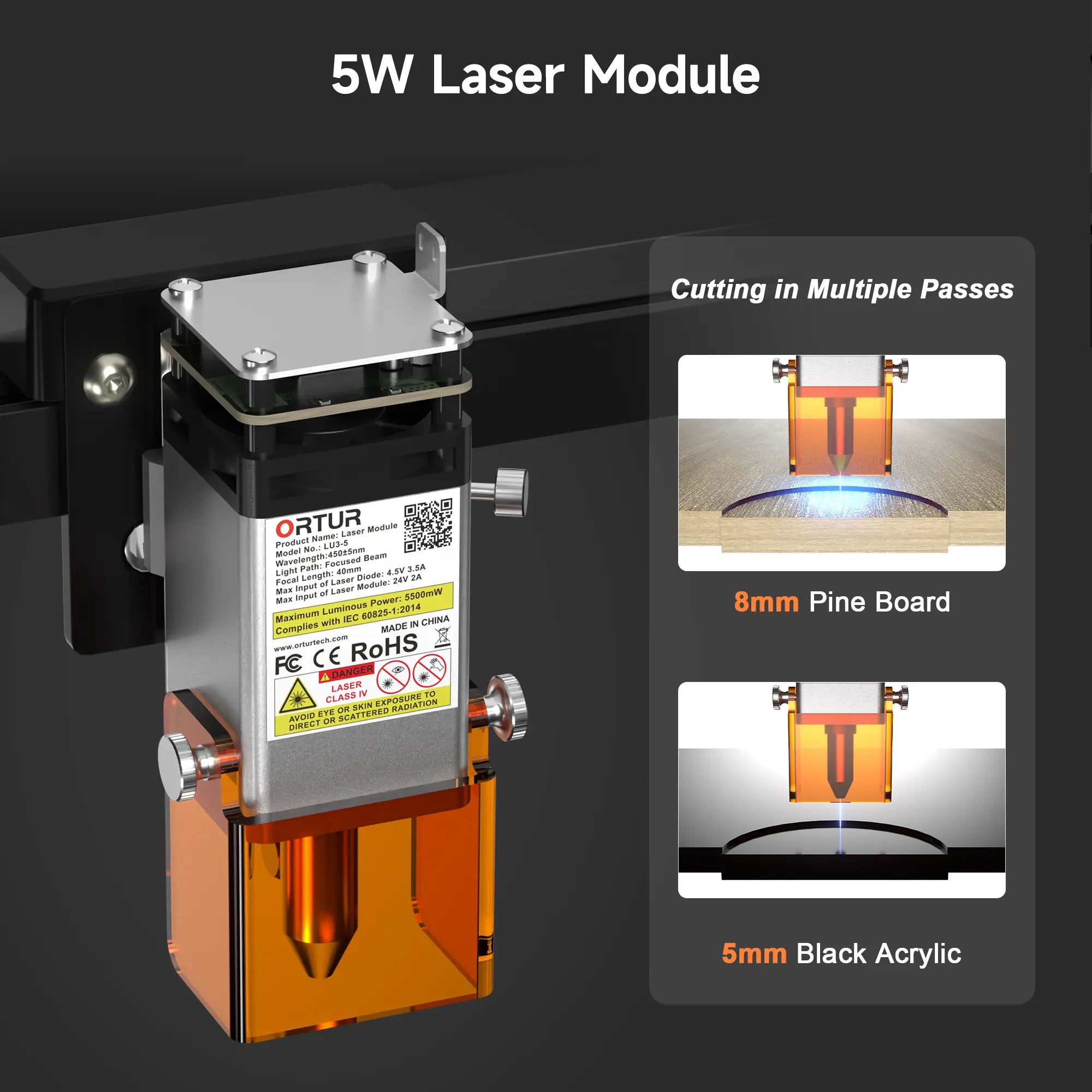 Ortur Laser Master 3 LE 5W Laser Engraving & Cutting Machine 15,000mm/min