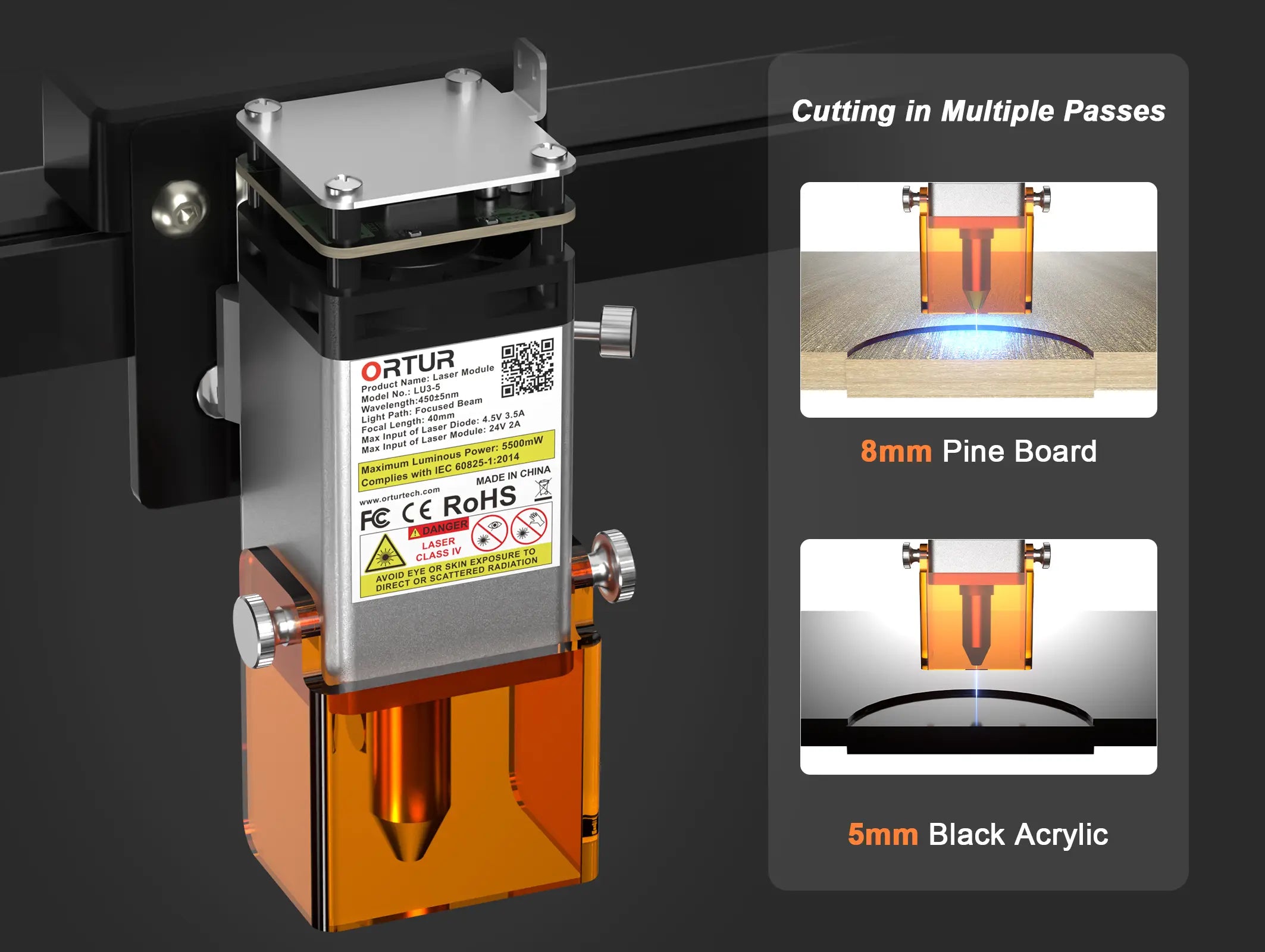 Ortur Laser Master 3 LE 5W Laser Engraving & Cutting Machine 15,000mm/min