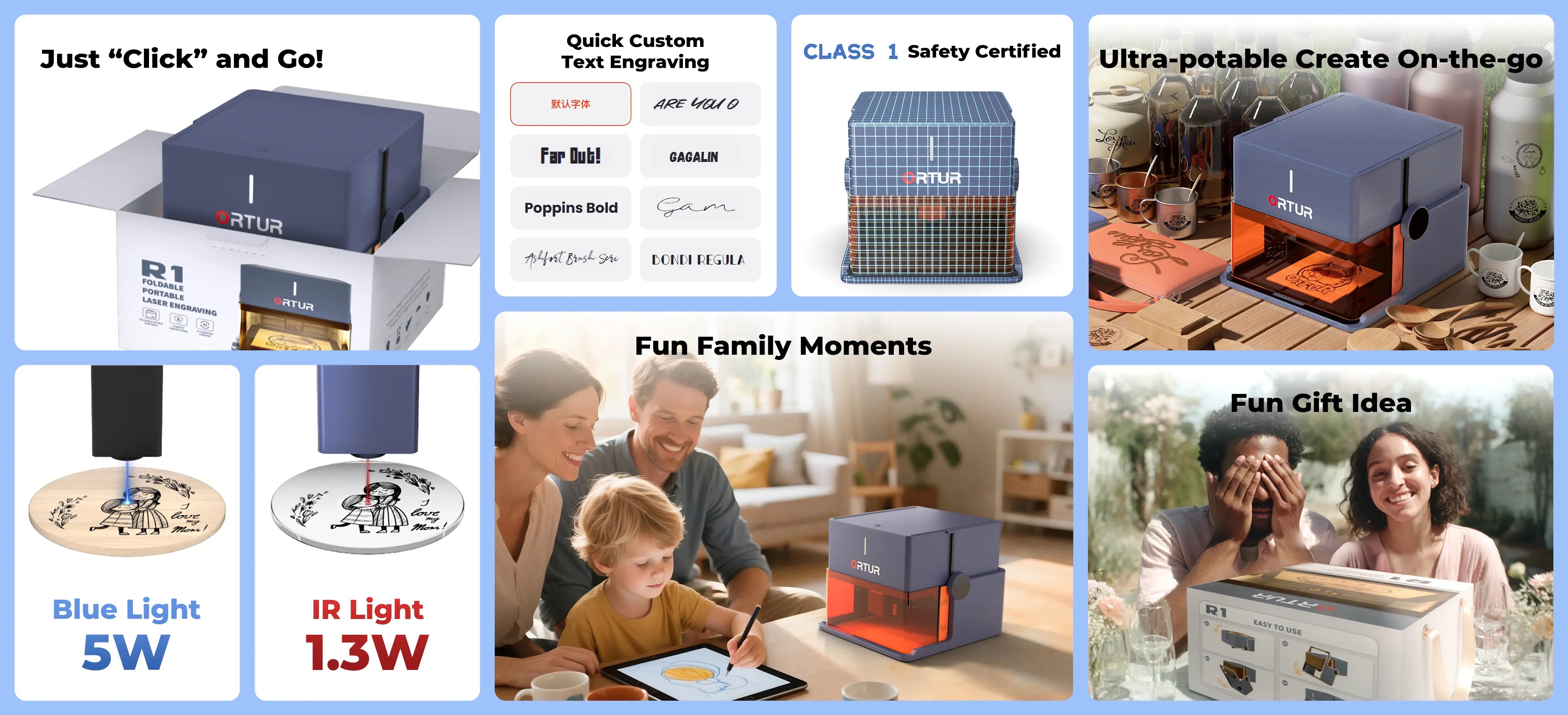 Ortur R1 Potable Laser Engraver 1.3W IR/5W