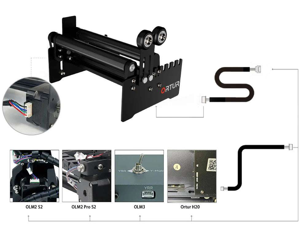 Ortur YRR 2.0 Rotary Roller for Cylinder Engraving