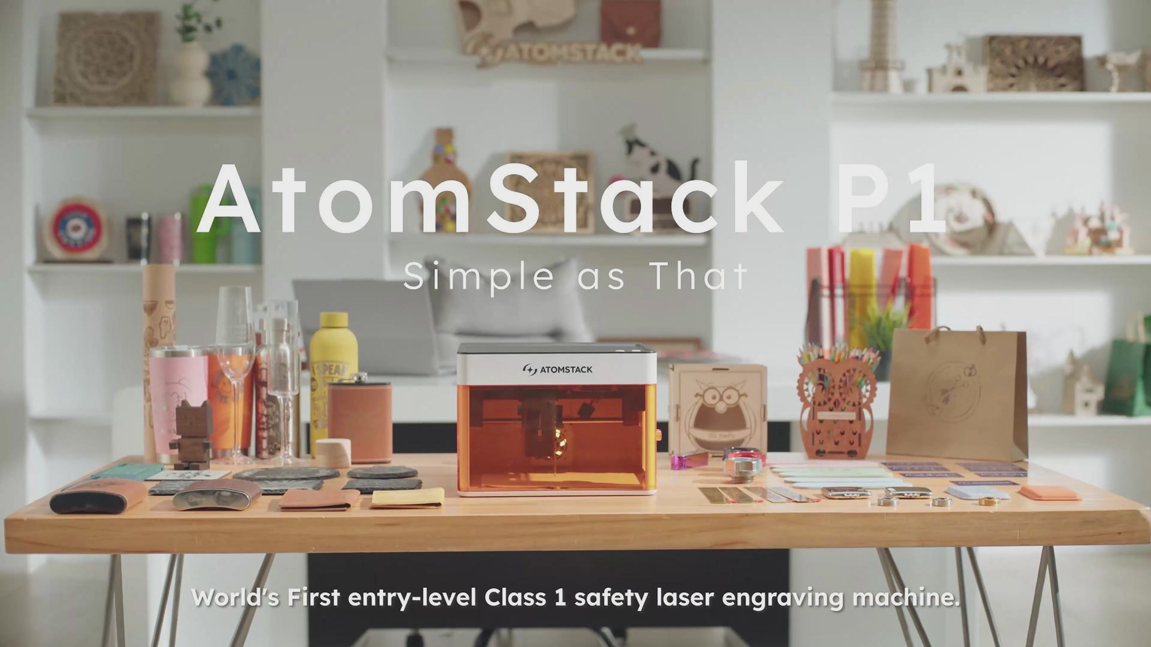 Load video: AtomStack P1 5W Laser Engraver