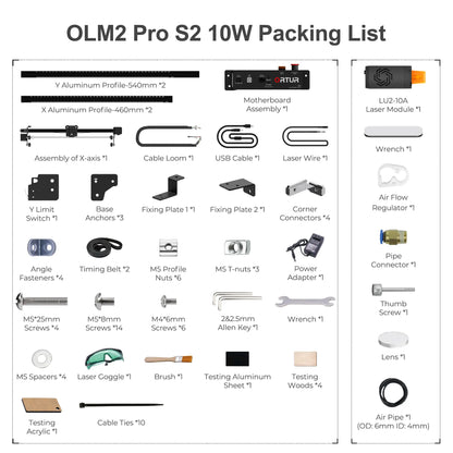 Ortur LM2 Pro S2 Laser Engraving & Cutting Machine 15,000mm/min (10W/5W)