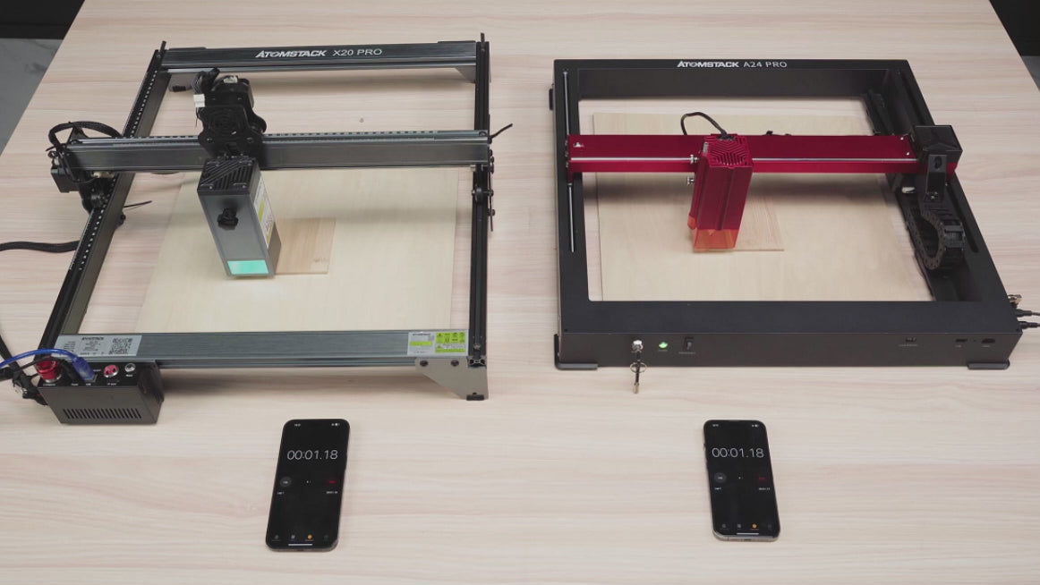 Load video: AtomStack A12/A24 Pro 12W/24W Unibody Frame Laser Engraver
